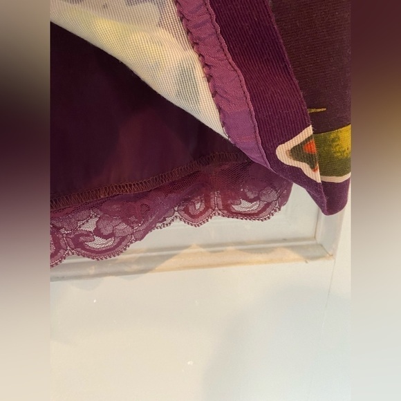 Trina Turk Purple Orange Pink Floral Short Ruffle Sleeved Scoop-neck Dress Lined - Picture 5 of 7